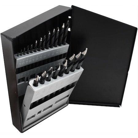 Astro Pneumatic ONYX 21pc TurboStep HSS Mechanics Length 1/16in - 3/8in Drill Bit Set TS21